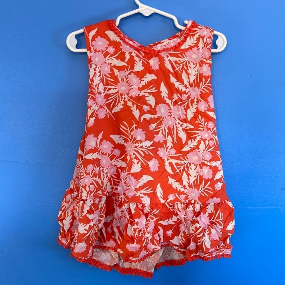 Cat & Jack Girls Size M Sleeveless Orange White Pink Backless Top Cute